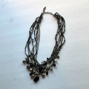 Multiple strand  bead and chain necklace